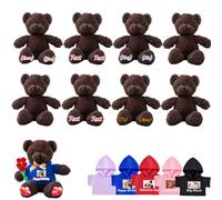 JABECODIFA 8 Pcs 16 inch Personalised Teddy Bears Bulk, Custom Bulk Teddy Bears Small Stuffed Animal with Photo Text as Class Gift Birthday Gift Baby Shower Wedding Personalised Gifts for Valentine