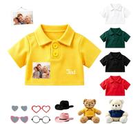 JABECODIFA Custom Clothes for Teddy Tears with Photo Text for 8-16in Plush