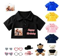 JABECODIFA Custom Clothes for Teddy Tears with Photo Text for 8-16in Plush