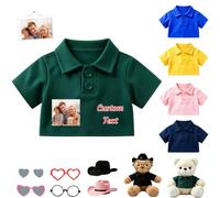 JABECODIFA Custom Clothes for Teddy Tears with Photo Text for 8-16in Plush