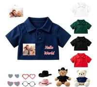 JABECODIFA Custom Clothes for Teddy Tears with Photo Text for 8-16in Plush