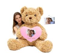 JABECODIFA Custom Giant Teddy Bear with Heart 1.7 Ft to 4 Ft, Personalised Big Teddy Bear Valentines Day 20 inch to 48 inch as Personalised Gifts Huge Bears Stuffed Animal for Birthday Anniversary