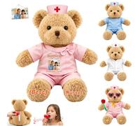 JABECODIFA Custom Nurse Teddy Bear with Voice Recording and Photo Text