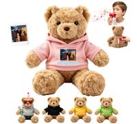JABECODIFA Custom Photo Teddy Bear with Voice Recorder and Name Date