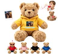 JABECODIFA Custom Photo Teddy Bear with Voice Recorder and Name Date