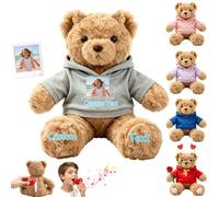 JABECODIFA Custom Teddy Bear with Voice Recording and Printed Photo Text