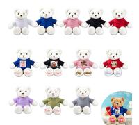 JABECODIFA Custom Teddy Bears Bulk 12 Pcs 10 inch, Personalised Small Teddy Bear Bulk Stuffed Animal Plush with Photo Name as Personalised Gifts for Christmas Wedding Party Class Gift from Teacher
