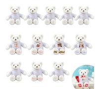 JABECODIFA Custom Teddy Bears Bulk 12 Pcs 10 inch, Personalised Small Teddy Bear Bulk Stuffed Animal Plush with Photo Name as Personalised Gifts for Christmas Wedding Party Class Gift from Teacher