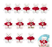 JABECODIFA Custom Teddy Bears Bulk 12 Pcs 10 inch, Personalised Small Teddy Bear Bulk Stuffed Animal Plush with Photo Name as Personalised Gifts for Christmas Wedding Party Class Gift from Teacher