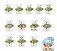 JABECODIFA Custom Teddy Bears Bulk 12 Pcs 12 inch, Personalised Small Teddy Bear Bulk Stuffed Animal Plush with Photo Name as Personalised Gifts for Christmas Wedding Party Class Gift from Teacher