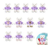 JABECODIFA Custom Teddy Bears Bulk 12 Pcs 12 inch, Personalised Small Teddy Bear Bulk Stuffed Animal Plush with Photo Name as Personalised Gifts for Christmas Wedding Party Class Gift from Teacher