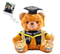 JABECODIFA Graduation Bear Class of 2025 Personalised Graduation Gift for Her Teddy Bear with Text+Photo as 2025 College High School Kindergarten Graduation Gifts 2025 (8 IN-Text+Photo)