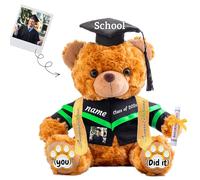 JABECODIFA Graduation Bear Class of 2025 Personalised Graduation Gift for Her Teddy Bear with Text+Photo as 2025 College High School Kindergarten Graduation Gifts 2025 (8 IN-Text+Photo)