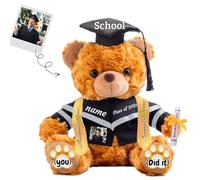 JABECODIFA Graduation Bear Class of 2025 Personalised Graduation Gift for Her Teddy Bear with Text+Photo as 2025 College High School Kindergarten Graduation Gifts 2025 (8 IN-Text+Photo)
