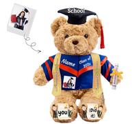 JABECODIFA Graduation Gifts 2025 Teddy Bear with Text+Photo, Personalised Bear Plush Toys as Graduation Gifts for Her Him as High School College Kindergarten Graduation Day (13 IN-Text+Photo)
