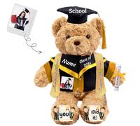 JABECODIFA Graduation Gifts 2025 Teddy Bear with Text+Photo, Personalised Bear Plush Toys as Graduation Gifts for Her Him as High School College Kindergarten Graduation Day (11 IN-Text+Photo)