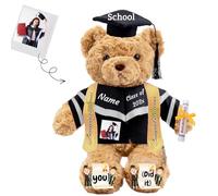 JABECODIFA Graduation Gifts 2025 Teddy Bear with Text+Photo, Personalised Bear Plush Toys as Graduation Gifts for Her Him as High School College Kindergarten Graduation Day (11 IN-Text+Photo)
