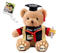 JABECODIFA Graduation Teddy Bear with Text+Photo, Personalised Bear Stuffed Animal as 2026 Graduation Gift for Him/Her as High School Kindergarten College Grad Gift 2026 (12 IN-Text+Photo)