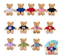 JABECODIFA Personalised Bulk Teddy Bears Small Stuffed Animal 12 Pcs 10 inch, Custom Teddy Bears Bulk with Photo Name as Personalised Gifts for Valentine Wedding Party Favor Class Gift from Teacher