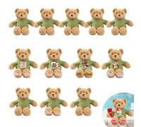 JABECODIFA Personalised Bulk Teddy Bears Small Stuffed Animal 12 Pcs 10 inch, Custom Teddy Bears Bulk with Photo Name as Personalised Gifts for Valentine Wedding Party Favor Class Gift from Teacher
