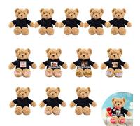 JABECODIFA Personalised Bulk Teddy Bears Small Stuffed Animal 12 Pcs 12 inch, Custom Teddy Bears Bulk with Photo Name as Personalised Gifts for Valentine Wedding Party Favor Class Gift from Teacher