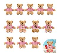 JABECODIFA Personalised Bulk Teddy Bears Small Stuffed Animal 12 Pcs 12 inch, Custom Teddy Bears Bulk with Photo Name as Personalised Gifts for Valentine Wedding Party Favor Class Gift from Teacher