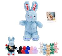 JABECODIFA Personalised Bunny Stuffed Animal for Baby, Custom Stuffed Easter Bunny Plush with Photo Text Rabbit Plush as Personalised Gifts for Kids Adults on Easter Christmas Birthday, 12 inch