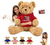 JABECODIFA Personalised Giant Teddy Bear with Voice Recording, 1.7 Ft 20 inch to 4 Ft 48 inch Custom Big Bear as Personalised Gifts Big Teddy Bears Stuffed Animal for Christmas Birthday Valentines