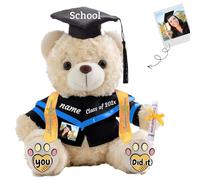 JABECODIFA Personalised Gifts Graduation Bear 2025 with Text+Photo, Graduation Bear for Graduation Day 2025 as Graduation Gifts for Women Men (8 IN-Text+Photo)