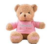 JABECODIFA Personalised Gifts Teddy Bear for Kids/Adults Stuffed Bear Plush Toys with Text+Photo, Personalised Teddy Bear with as Gifts for Christmas Valentines Day Birthday (16inch-Text+Photo)
