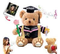 JABECODIFA Personalised Graduation Teddy Bear with Text Photo, Personalised Bear Stuffed Animal as 2026 Graduation Gift for Him Her as Kindergarten College High School Grad Gift 2026 (12 inch)