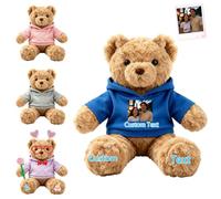 JABECODIFA Personalised Photo Teddy Bear Stuffed Animal with Name and Date