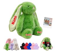 JABECODIFA Personalised Stuffed Bunny Plush with Photo Text, Custom Easter Bunny Stuffed Animal for Baby Long Ear Rabbit Plush as Personalised First Easter Gifts for Kids Adults, 12 inch
