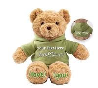 JABECODIFA Personalised Teddy Bear for Her Him Bear Plush with Custom Text+Photo, Personalised Gifts Teddy Bear Stuffed as for Valentines Day Christmas Day Birthday (11-IN-Text+Photo)