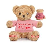JABECODIFA Personalised Teddy Bear for Her Him, Brown Bear Stuffed Plush Toys with Text+Photo, Personalised Gifts for Christmas Valentines Day Birthday Gifts (12 inch-Text+Photo)