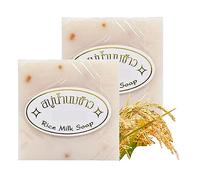 Jabon Aclarante De Arroz,Thai Rice Soap, Thai Rice Milk Soap,jabon de arroz para aclarar la piel,Jabon Blanqueador De Axilas Y Partes Intimas, Jabón Blanqueador De Piel,Whitening Soap (2PC)