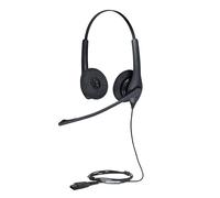 Jabra Biz 1500 Quick Disconnect On-Ear Stereo Headset - Corded Headphone with Noise-cancelling Microphone and Volume Spike Protection for Deskphones, Black