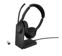 Jabra Evolve2 55 Link380a MS Stereo - Wireless stereo headset with USB-A - certified for Microsoft Teams incl. charging station