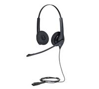 Jabra Biz 1500 Quick Disconnect On-Ear Stereo Headset - Corded Headphone with Noise-cancelling Microphone and Volume Spike Protection for Deskphones, Black