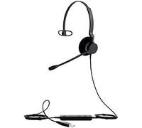 Jabra Biz 2300 USB-A UC On-Ear Mono Headset - Unified Communications Certified Noise-cancelling and Corded Headphone with Call Control Unit for Deskphones and Softphones