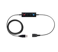 Jabra Compatible USB Adapter Cable With Volume Control And Mute Functionality (Connects With ANY Jabra Wired Quick Disconnect Headset) and Connects Into A PC, Laptop or Softphone.