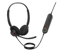 Jabra Engage 40 Wired Stereo Headset with Inline Call Control, Noise-Cancelling 2-Mic Technology, and USB-A Cable - works with all leading Unified communications platforms such as Zoom, Unify - Black
