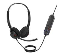 Jabra Engage 40 Wired Stereo Headset with Inline Call Control, Noise-Cancelling 2-Mic Technology, Ultra-Lightweight Design and USB-A Cable - MS Teams Certified, works with all other platforms - Black