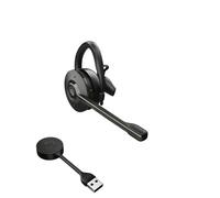 Jabra Engage 55 Convertible Wireless Headset with Ear Hook, Headband and Neckband, Link 400 USB-A DECT Adapter, Noise-Cancelling Mic - MS Teams certified, works with all other platforms - Black