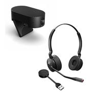 Jabra Engage 55 Stereo Wireless Headset - Certified for Google Meet and Zoom PanaCast 20 4K AI-powered Video Conferencing Camera (bundle)