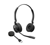 Jabra Engage 55 Stereo Wireless Headset with Link 400 USB-C DECT Adapter - Noise-Cancelling Mic, Extensive Range - Certified for Google Meet and Zoom, works with all other leading platforms - Black