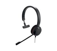 Jabra Evolve 20 Mono Headset - Microsoft Certified Headphones for VoIP Softphone with Passive Noise Cancellation - USB-Cable with Controller - Black