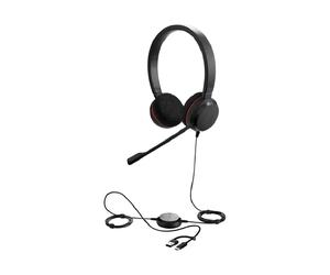 Jabra Evolve 20 MS stereo USB-C/A Headset with quality sound and in-line controls, perfect for calls or listening to music.