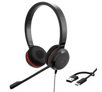 Jabra Evolve 20 SE Stereo Headset - Unified Communication Certified Headphones for VoIP Softphone with Passive Noise Cancellation - USB-C/A - Black UC