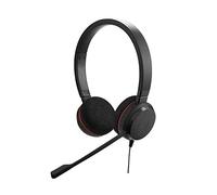 Jabra Evolve 20 Stereo Headset - Microsoft Certified Headphones with Passive Noise Cancellation, Easy Call Management, Led indicators, Plug & Play, USB-C with Controller - Black